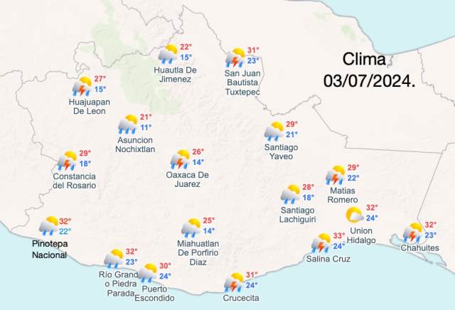 LLUVIAS PUNTUALES INTENSAS CON DESCARGAS ELÉCTRICAS Y POSIBLE CAÍDA DE GRANIZO EN GUERRERO, OAXACA Y CHIAPAS.- clamorsocial.com