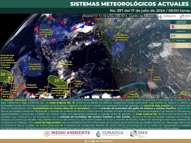 Onda tropical número 11 dejará lluvias en diversas regiones de Oaxaca.- clamorsocial.com