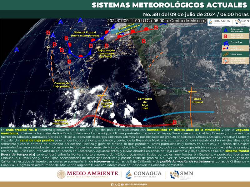 LLUVIAS PUNTUALES INTENSAS EN PUEBLA, VERACRUZ, GUERRERO, OAXACA Y CHIAPAS.clamorsocial