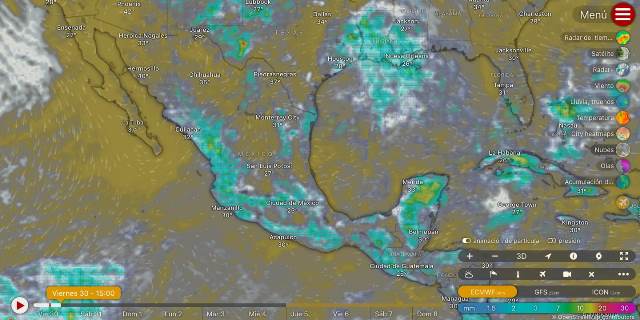 SE PREVÉN LLUVIAS PUNTUALES INTENSAS EN JALISCO, COLIMA, MICHOACÁN, GUERRERO, OAXACA, CHIAPAS Y TABASCO.