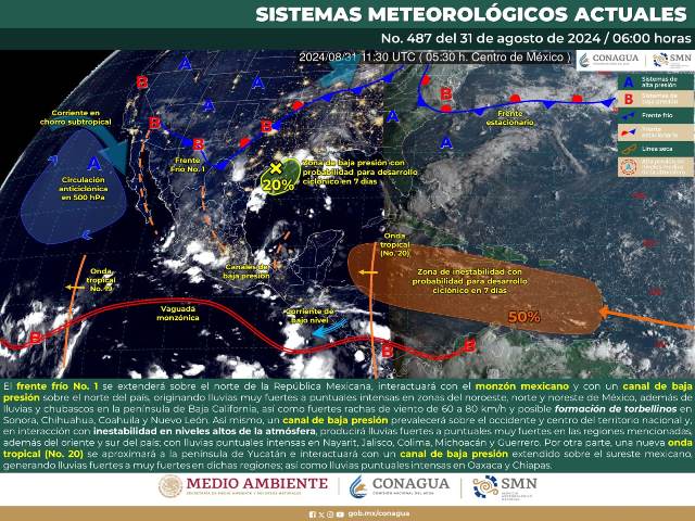 CANALES DE BAJA PRESIÓN ORIGINARÁN LLUVIAS INTENSAS EN DIFERENTES ZONAS DEL PAÍS