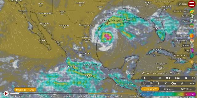 LLUVIAS INTENSAS EN GUERRERO Y MUY FUERTES EN OAXACA Y CHIAPAS.
