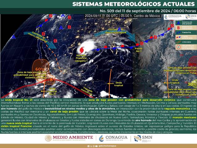 LLUVIAS INTENSAS EN GUERRERO MUY FUERTES EN OAXACA Y CHIAPAS.