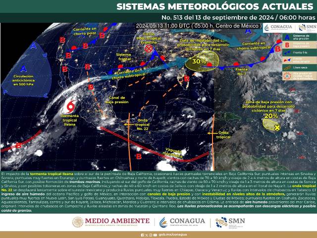 LLUVIAS PUNTUALES MUY FUERTES EN OAXACA Y CHIAPAS.