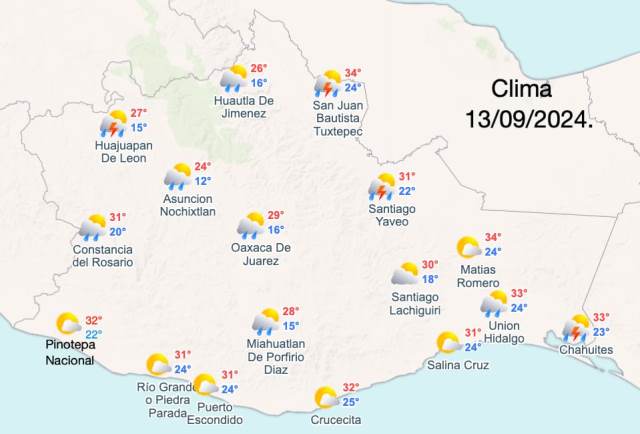 LLUVIAS PUNTUALES MUY FUERTES EN OAXACA Y CHIAPAS.