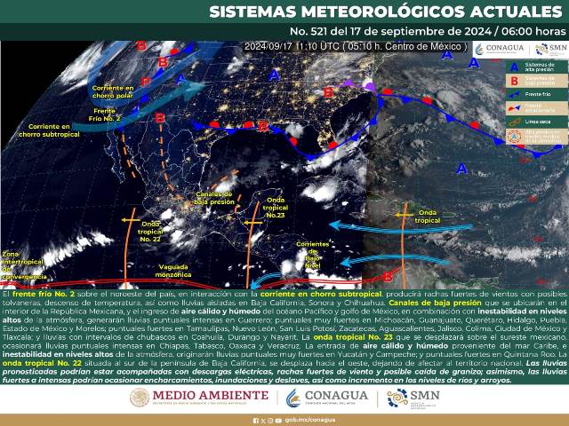 LLUVIAS PUNTUALES INTENSAS EN VERACRUZ, GUERRERO, OAXACA Y CHIAPAS