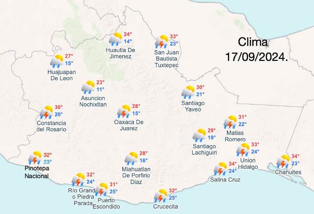 LLUVIAS PUNTUALES INTENSAS EN VERACRUZ, GUERRERO, OAXACA Y CHIAPAS