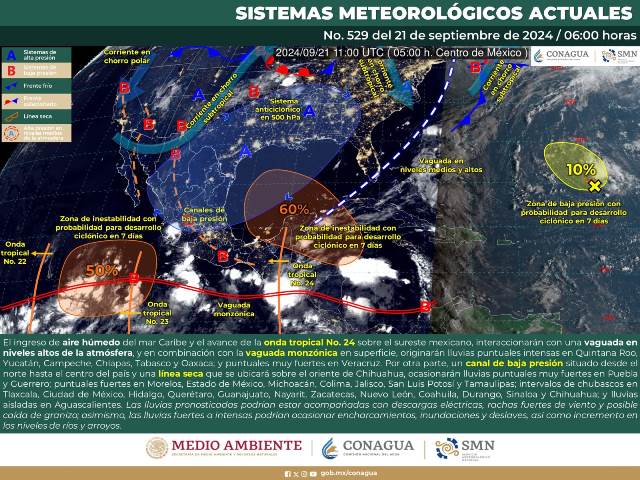 LLUVIAS PUNTUALES INTENSAS EN REGIONES DE OAXACA Y CHIAPAS.
