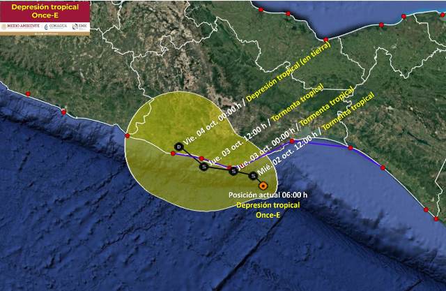 PERSISTIRÁ EL TEMPORAL DE LLUVIAS EN EL SUR, ORIENTE Y SURESTE DE MÉXICO.