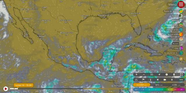 LLUVIAS PUNTUALES FUERTES EN GUERRERO, OAXACA Y VERCRUZ, INTENSAS EN CHIAPAS.