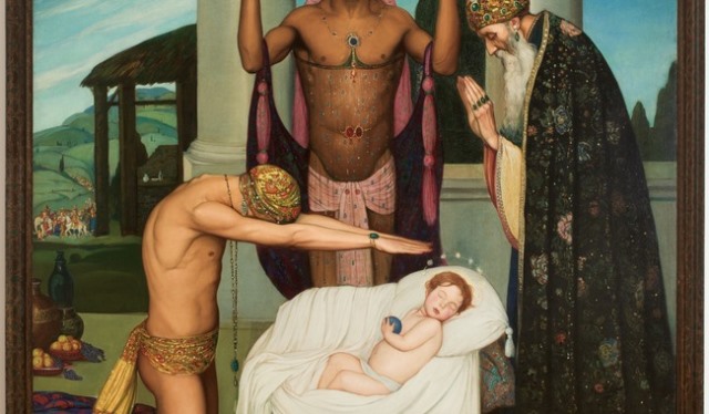 La pieza, que forma parte de la exposición XX en el XXI, revela una interpretación diferente a las de la iconografía cristiana sobre la adoración de los Reyes Magos.