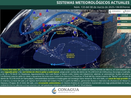 CHUBASCOS EN CHIAPAS Y LLUVIAS AISLADAS EN OAXACA