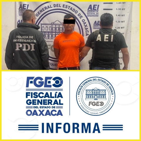 Fiscalía de Oaxaca, en colaboración con Fiscalía de la Ciudad de México, ejecutan orden de aprehensión y detienen a una persona por desaparición forzada de personas