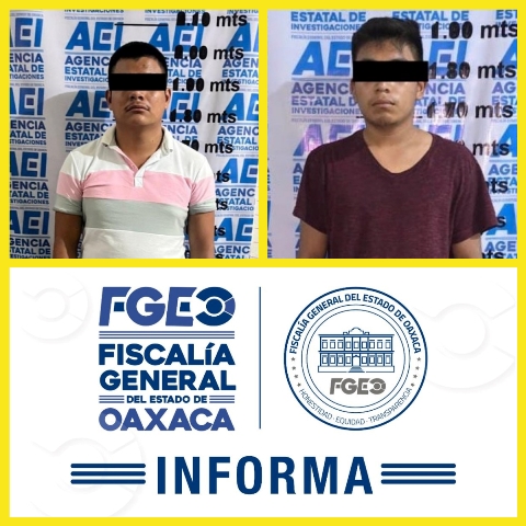 Obtiene FGEO vinculación a proceso y prisión contra dos personas por homicidio cometido en la región de la Costa