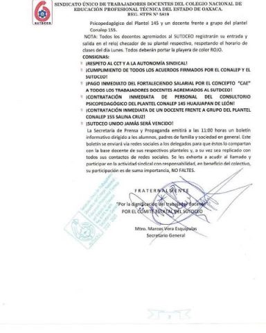 Docentes del CONALEP en Oaxaca alzan la voz: paro masivo ante incumplimientos