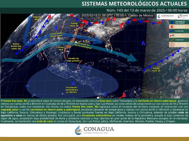 CALUROSO CON LLUVIAS AISLADAS EN OAXACA Y CHIAPAS.