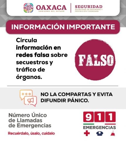 Gobierno de Oaxaca desmiente rumores sobre secuestros masivos.- clamorsocial.com
