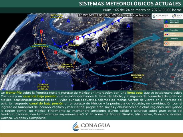 INTERVALOS DE CHUBASCOS EN OAXACA Y CHIAPAS.