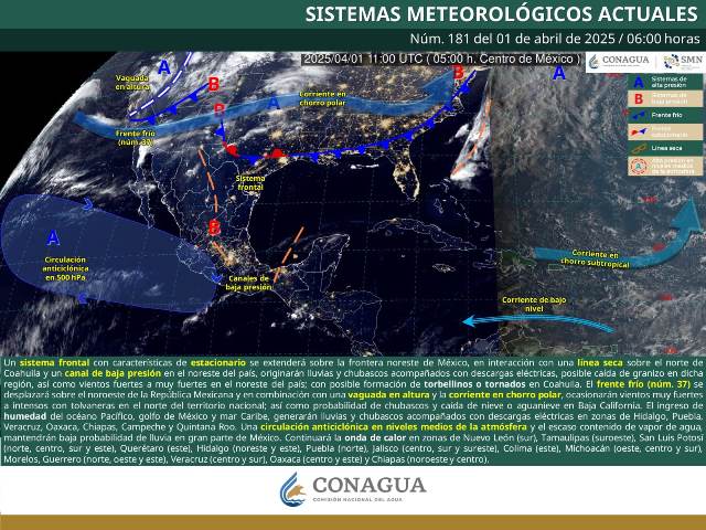 CONTINÚA LA ONDA DE CALOR CON LLUVIAS AISLADAS EN OAXACA Y CHUBASCOS EN CHIAPAS.