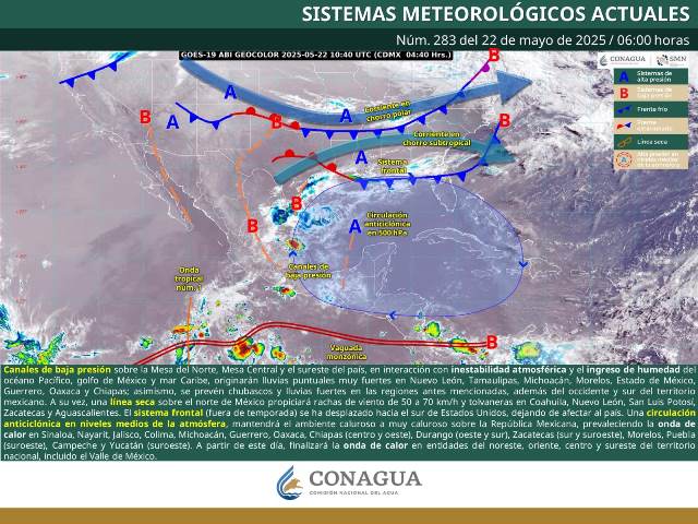 SE PRONOSTICAN LLUVIAS FUERTES A PUNTUALES MUY FUERTES EN EL NORTE, NORESTE, CENTRO, OCCIDENTE Y SURESTE DE MÉXICO.- clamorsocial.com