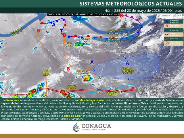 SE PRONOSTICAN LLUVIAS PUNTUALES INTENSAS EN OAXACA Y CHIAPAS.
