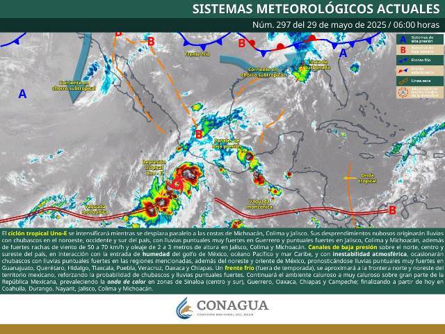 LLUVIAS FUERTES A PUNTUALES MUY FUERTES EN EL OCCIDENTE, CENTRO, SUR Y SURESTE DE MÉXICO.- clamorsocial.com