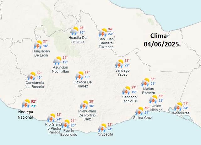 LLUVIAS PUNTUALES INTENSAS EN OAXACA Y CHIAPAS.- clamorsocial.com