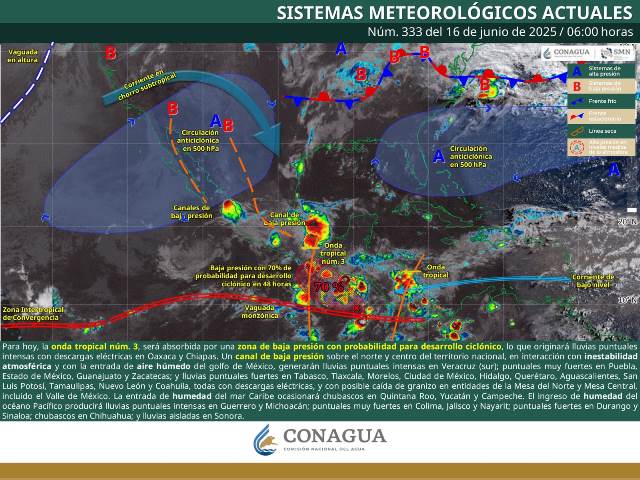LLUVIAS PUNTUALES INTENSAS EN MICHOACÁN, GUERRERO, OAXACA, CHIAPAS Y SUR DE VERACRUZ Y PUNTUALES MUY FUERTES EN PUEBLA, ESTADO DE MÉXICO, GUANAJUATO, COLIMA, JALISCO, NAYARIT Y ZACATECAS.- CLAMORSOCIAL.COM