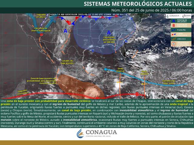 SE MANTIENE EL TEMPORAL DE LLUVIAS SOBRE GRAN PARTE DE LA REPÚBLICA MEXICANA.- clamorsocial.com