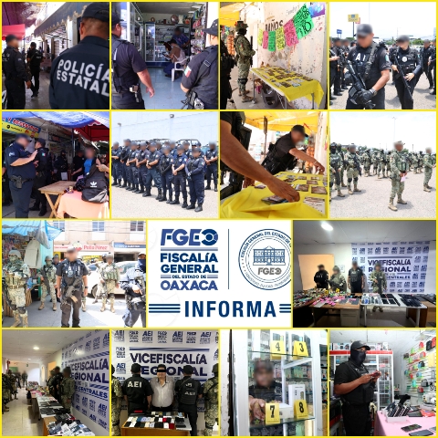 Aseguran 278 teléfonos celulares, computadoras portátiles y 133 relojes robados durante Operativo Pescador en la Central de Abasto: Fiscalía de Oaxaca.- clamorsocial.com