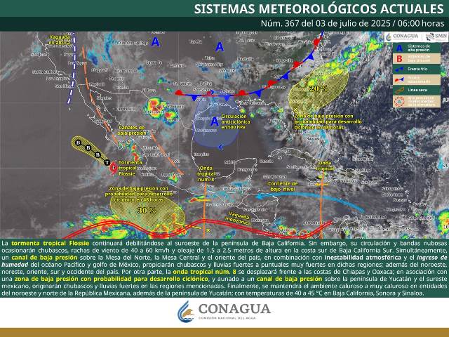 SE PRONOSTICAN LLUVIAS PUNTUALES MUY FUERTES EN CHIHUAHUA, COAHUILA, DURANGO, ZACATECAS, AGUASCALIENTES, JALISCO Y NAYARIT.- CLAMORSOCIAL.COM