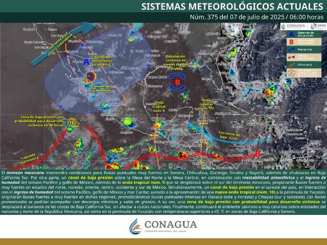 LLUVIAS PUNTUALES INTENSAS EN OAXACA (ESTE Y NORESTE) Y CHIAPAS (SUR Y SUROESTE).- CLAMORSOCIAL.COM