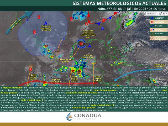 LLUVIAS PUNTUALES MUY FUERTES EN GUERRERO, OAXACA Y CHIAPAS.- clamorsocial.com