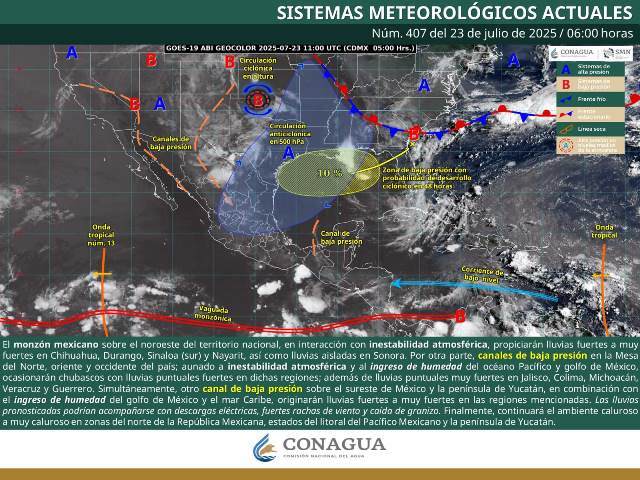 Se espera baja probabilidad de lluvias y tormentas para este miércoles en Oaxaca.- clamorsocial.com