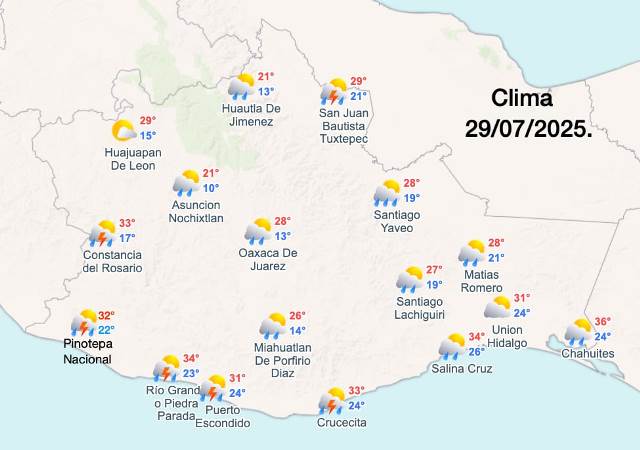Ondas tropicales 16 y 17 dejarán lluvias y tormentas en gran parte del estado