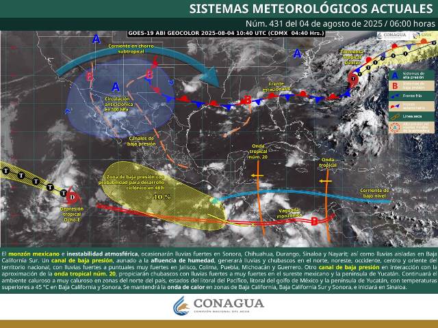 Onda tropical número 20 dejará lluvias y tormentas aisladas de corta duración en la entidad.- CLAMORSOCIAL.COM