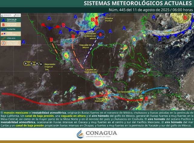 SE PREVÉN LLUVIAS PUNTUALES INTENSAS EN OAXACA Y CHIAPAS, ASÍ COMO LLUVIAS PUNTUALES MUY FUERTES EN JALISCO, COLIMA, MICHOACÁN, GUERRERO, MORELOS, ESTADO DE MÉXICO, PUEBLA, CAMPECHE Y YUCATÁN.- CLAMORSOCIAL.COM