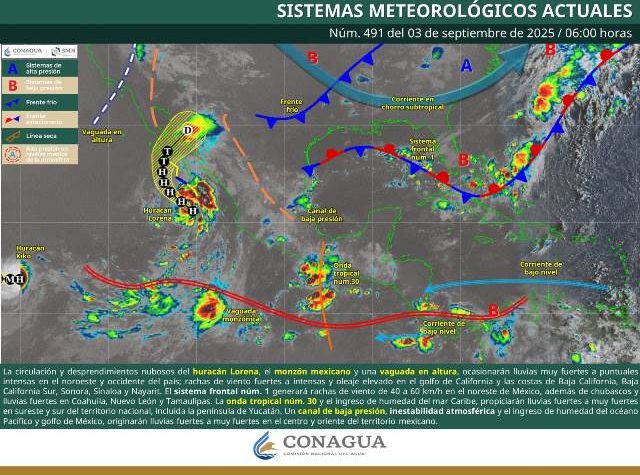 LLUVIAS INTENSAS EN ZONAS DE BAJA CALIFORNIA SUR, SONORA, CHIHUAHUA, DURANGO Y SINALOA.- clamorsocial.com