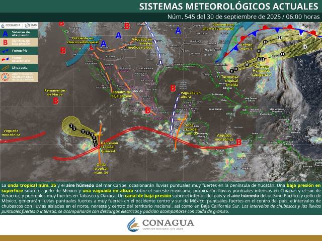 SE PREVÉN LLUVIAS PUNTUALES INTENSAS EN VERACRUZ Y CHIAPAS.- CLAMORSOCIAL.COM