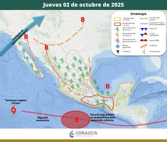 SE PRONOSTICAN LLUVIAS PUNTUALES INTENSAS EN GUERRERO, OAXACA, CHIAPAS, TABASCO Y VERACRUZ.- CLAMORSOCIAL.COM