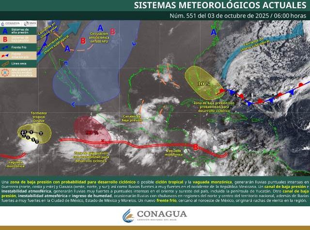 LLUVIAS PUNTUALES INTENSAS EN GUERRERO, OAXACA, VERACRUZ, TABASCO, CHIAPAS Y YUCATÁN.- CLAMORSOCIAL.COM