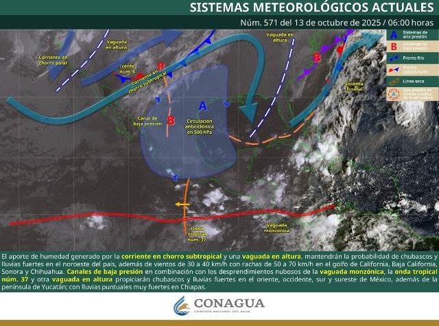 LLUVIAS PUNTUALES MUY FUERTES EN CHIAPAS Y FUERTES EN OAXACA Y GUERRERO.- clamorsocial.com