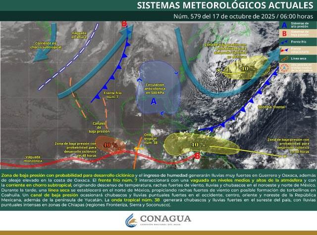 SE PREVÉN LLUVIAS MUY FUERTES A INTENSAS EN EL SUR Y SURESTE DEL PAÍS, ASÍ COMO EN LA PENÍNSULA DE YUCATÁN.- CLAMORSOCIAL.COM