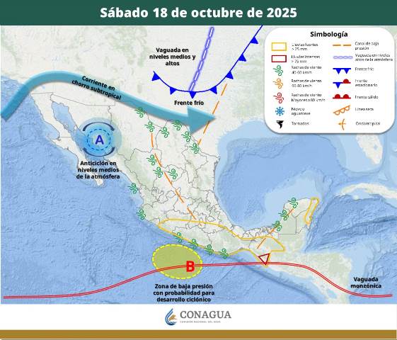 SE PREVÉN LLUVIAS MUY FUERTES CON PUNTUALES INTENSAS EN ZONAS DE CHIAPAS, Y PUNTUALES MUY FUERTES EN ZONAS DE OAXACA Y GUERRERO.- clamorsocial.com