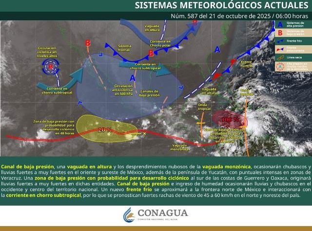 SE PRONOSTICAN LLUVIAS MUY FUERTES CON PUNTUALES INTENSAS EN ZONAS DE LOS ESTADOS DEL ORIENTE, SUR Y SURESTE DEL TERRITORIO NACIONAL.- clamorsocial.com