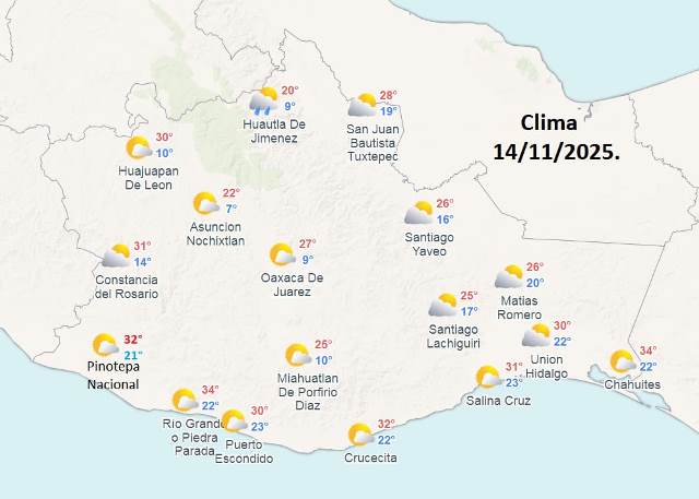 LLUVIAS FUERTES EN CHIAPAS Y CHUBASCOS EN OAXACA, ADEMÁS DE VIENTO FUERTE EN EL ISTMO DE TEHUANTEPEC.