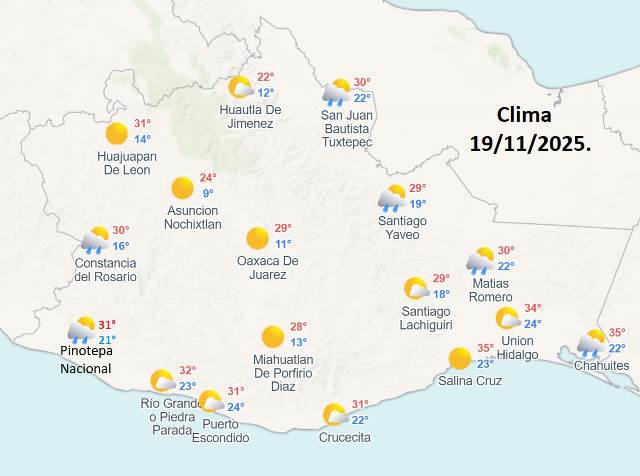LLUVIAS FUERTES EN CHIAPAS Y GUERRERO, CHUBASCOS EN OAXACA.