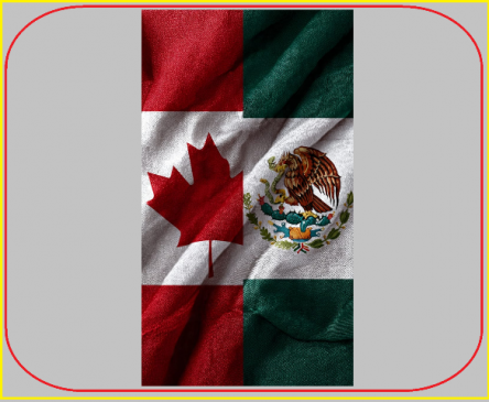 BANDERAS DE CANADA Y MEXICO
