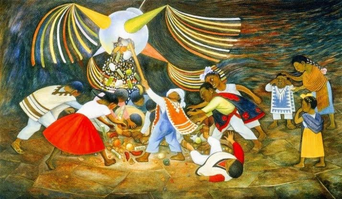 Tradicional posada mexicana Del muralista Diego Rivera
