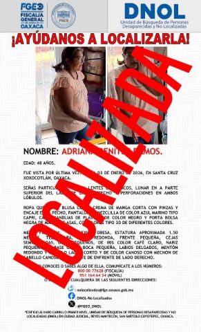 Fiscalía de Oaxaca localiza en 72 horas a tres mujeres reportadas como no localizadas; se trató de ausencias voluntarias.- CLAMORSOCIAL.COM